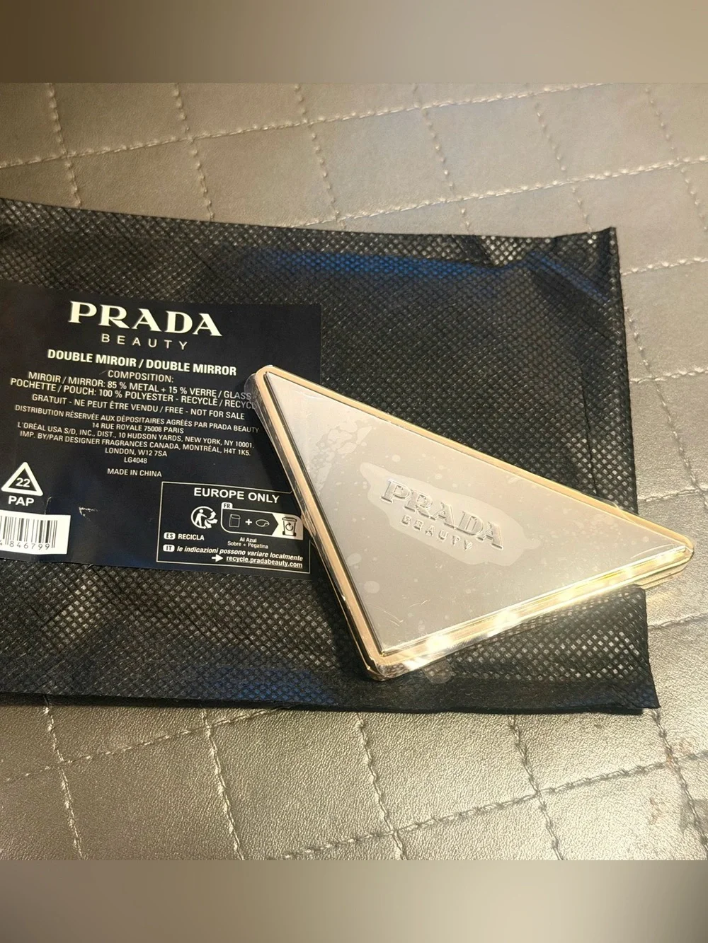 Prada Beauty Double Mirror Gold & silver metallic finish, compact